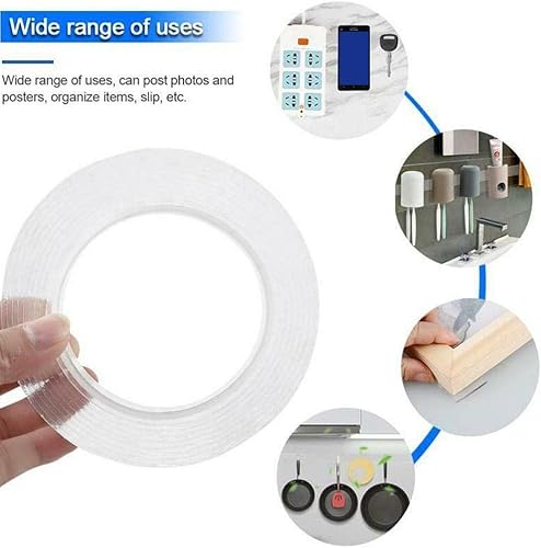 Miniatura 2 de TPALPKT Rollos de cinta adhesiva de doble cara para cocina baño impermeables reutilizables cintas adhesivas de pared sin marcas y multifuncionales