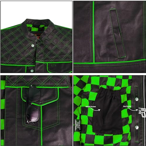 Image of .Men's Biker Rider Motorcycle club Motorbike stylish Genuine leather sleeveless vest