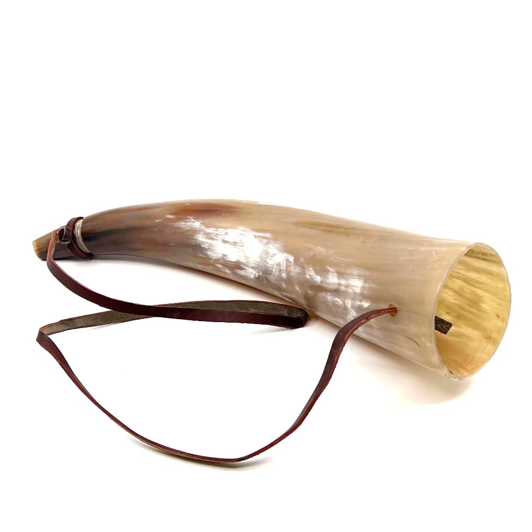 HORNCRAFT Bugle en corne de bœuf | Corne de guerre viking | Trompette sonore de combat | 33 cm | clairon poli léger | Chasse de style trompette | Parfait pour la reconstitution