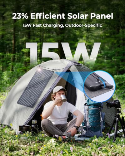Image of SOLUPUP Solar Charger Power Bank 10000mAh, 15W Foldable with 4 Panels, PD22.5W Fast Portable Phone Charger, External Battery Pack with USB-C in /Output for Phone Camping Hiking (2026 Upgrade)
