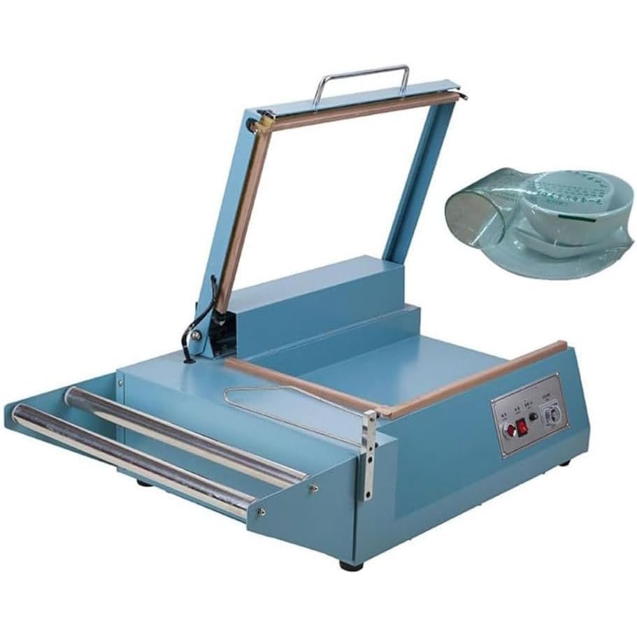 Heat Sealer Shrink Wrap Machine, Manual L-Bar Sealing and Cutting Tool, Adjustable Time for Households and Retail Industrial Use