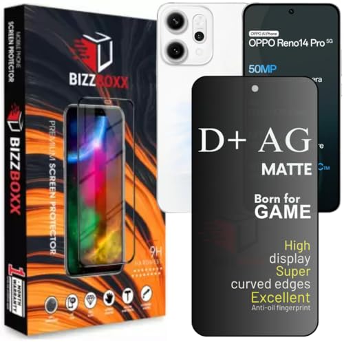 Image of D+ AG Matte Tempered Glass Screen Guard Protector Compatible With OPPO Reno14 Pro 5G Anti Fingerprint Gaming Special With Camera Cut (For OPPO Reno 14 Pro - 6.83 Inch)- Pack of 1