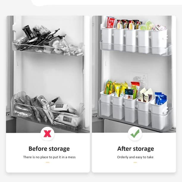 Image of Rubber Fridge Side Door Organizer Refrigerator Bins Kitchen Food Organizer for Vegetables Fruit Set of 4