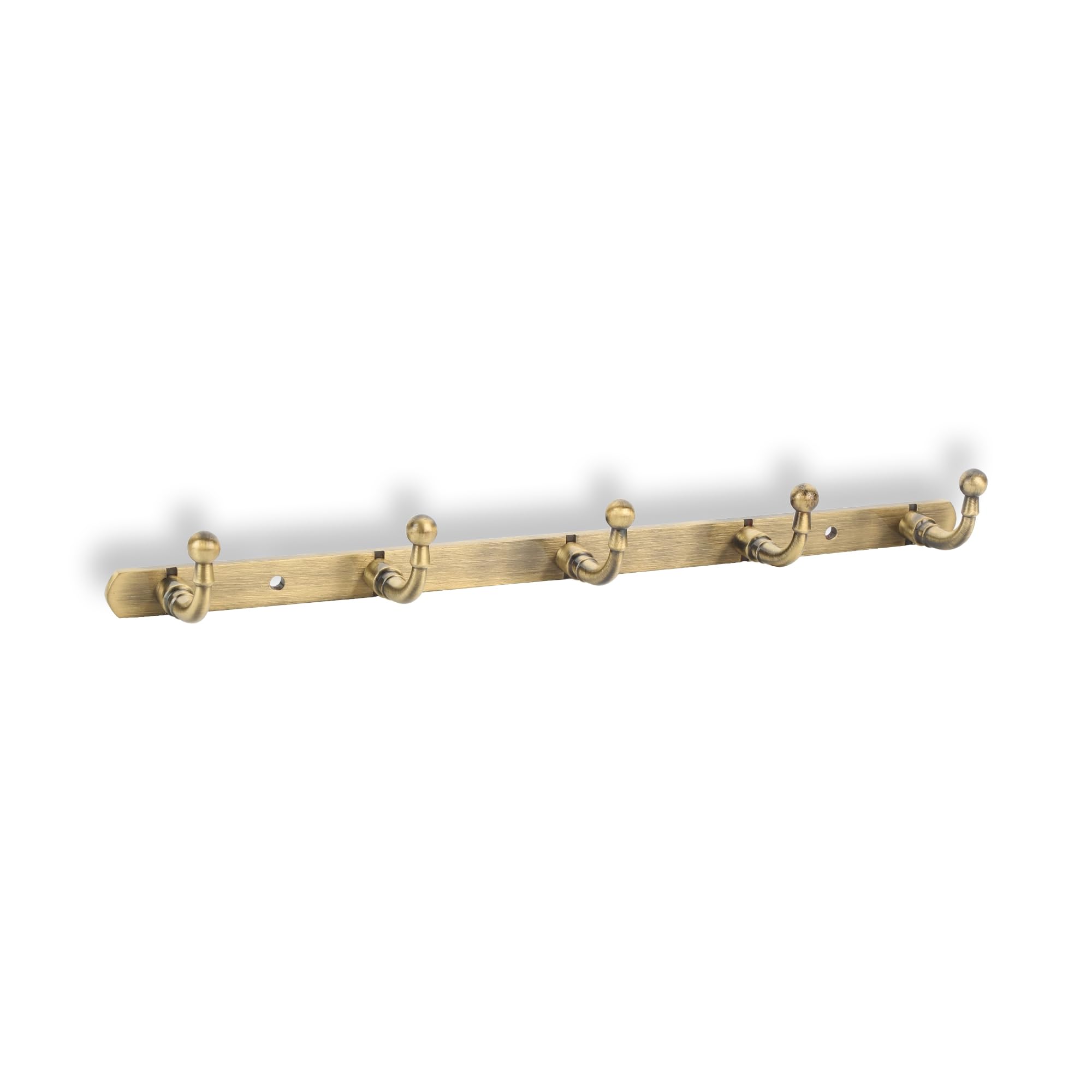 CAMELOT Brass Wall Hooks for Hanging Clothes & Towels Sturdy Door Hangers for Clothes, Brass Hook Rail, Wall and Door Mounted Towel Hooks Rack (Antique, 5 Hook)-image-27