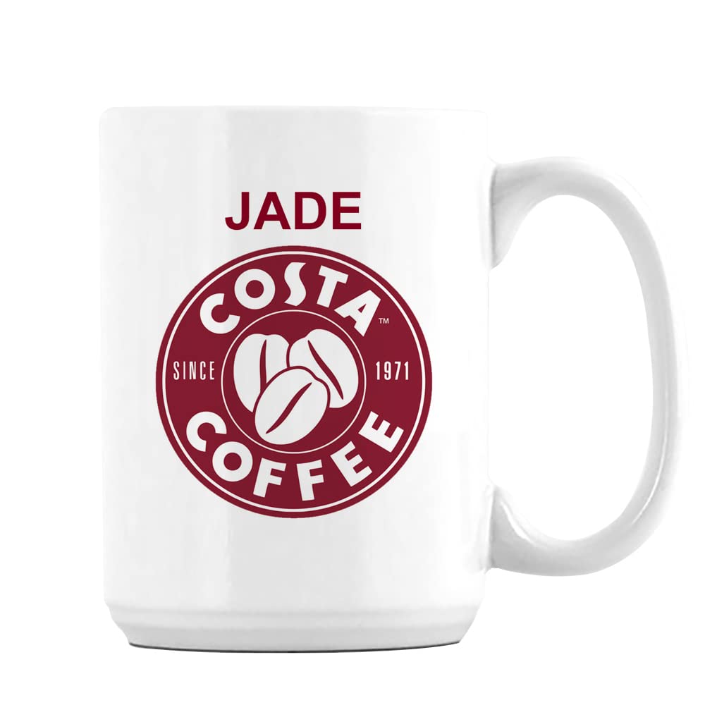 Giftme Personalised with Any Name Costa Unique 15oz Ceramic Mug Coffee Tea Mug. (White)