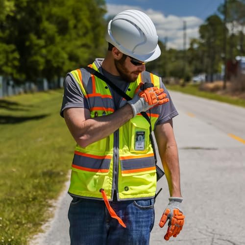 Image of DOME75 OMNI Series OV6123 Class 2 HiVis Contrast Heavy Duty Surveyors Vest with ProPocket
