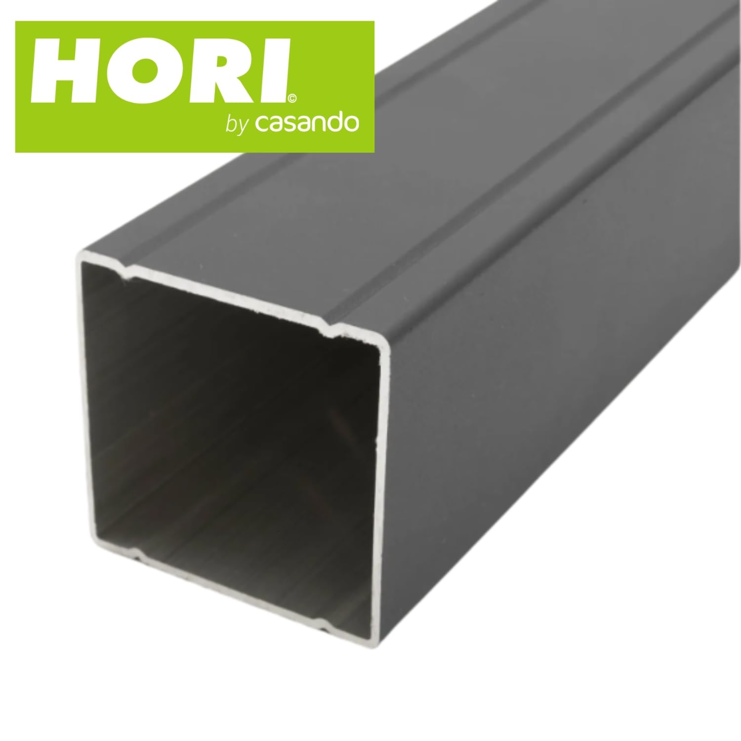 HORI Rahmen Pfosten WPC Sichtschutz Aluminium Stecksystem Zaun Garten Gartenzaun Lamellenzaun Windschutz Zaunelemente - Grau - Pfosten 190 cm, zum Aufschrauben