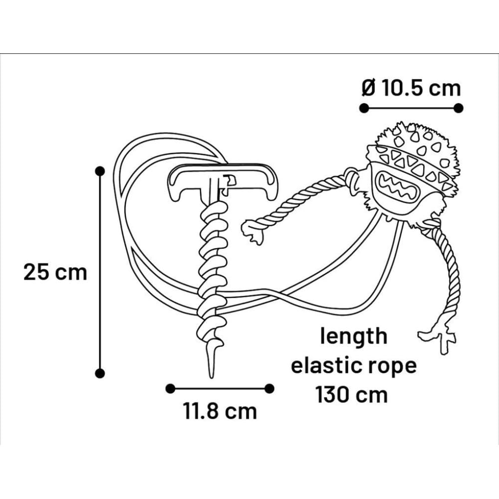 FLAMINGO - Balle avec Une Corde élastique et Piquet pour Fixer Sol pour Chien