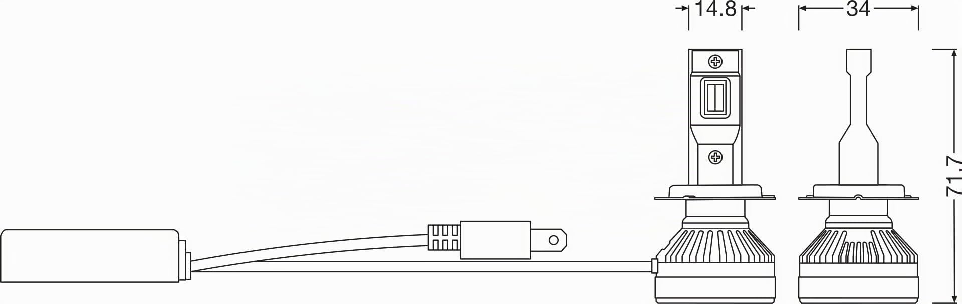 OSRAM LEDriving HL ALLSEASON ≜H7, lámpara LED de luz de carretera y de cruce, color de luz conmutable de blanco frío a blanco cálido, 6000K a 2700K, solo para uso todoterreno, sin ECE, 2 lámparas