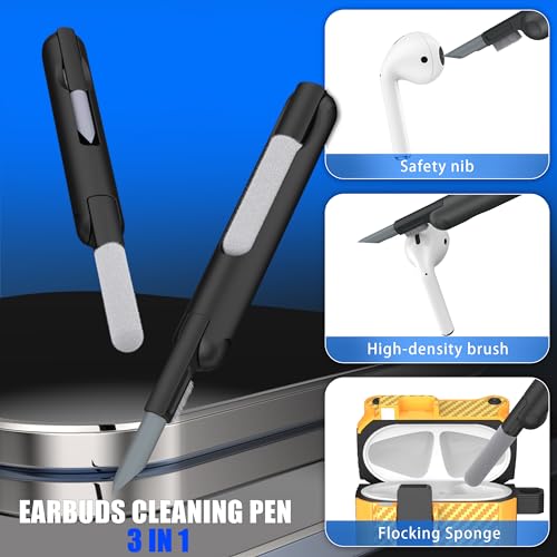 Image of RFUNGUANGO AirPods 2 Case with Lock Magnetic Lid, Carbon Yellow