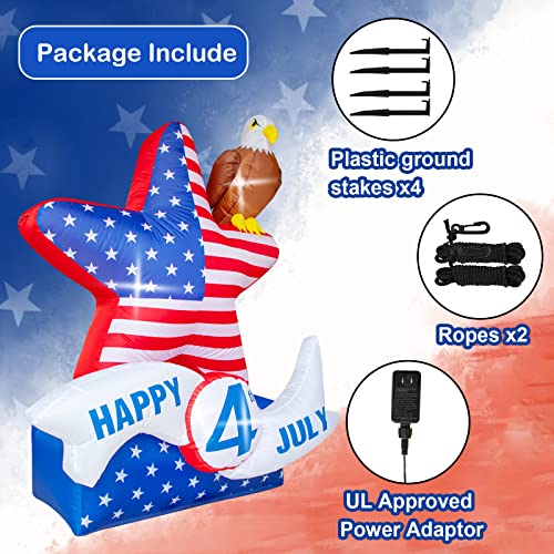 5.2Ft 4Th Of July Inflatable Decorations,Star American Flying Bald Eagle With Build-In Leds,Blow Up Yard Decoration Patriotic Independence Day Inflatables For Party Indoor, Outdoor, Lawn, Garden Decor #TOP2