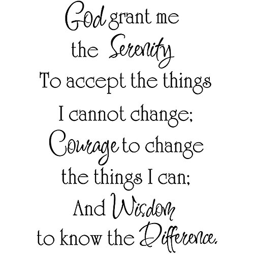 FAWER God Grant Me the Serenity' Decal Vinyl wall art stickers Vinyl Decor Quote lettering sayings kitchen sport Bedroom home decor