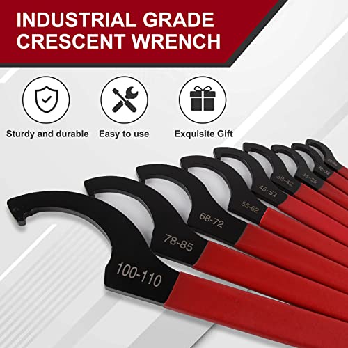 B Belpair 9 Pcs Motorcycle Shock Spanner Wrench Set - Adjustable C-Shape Coilover Steel Spanner Universal Wrench, For Suspension System And Adjustments #TOP2