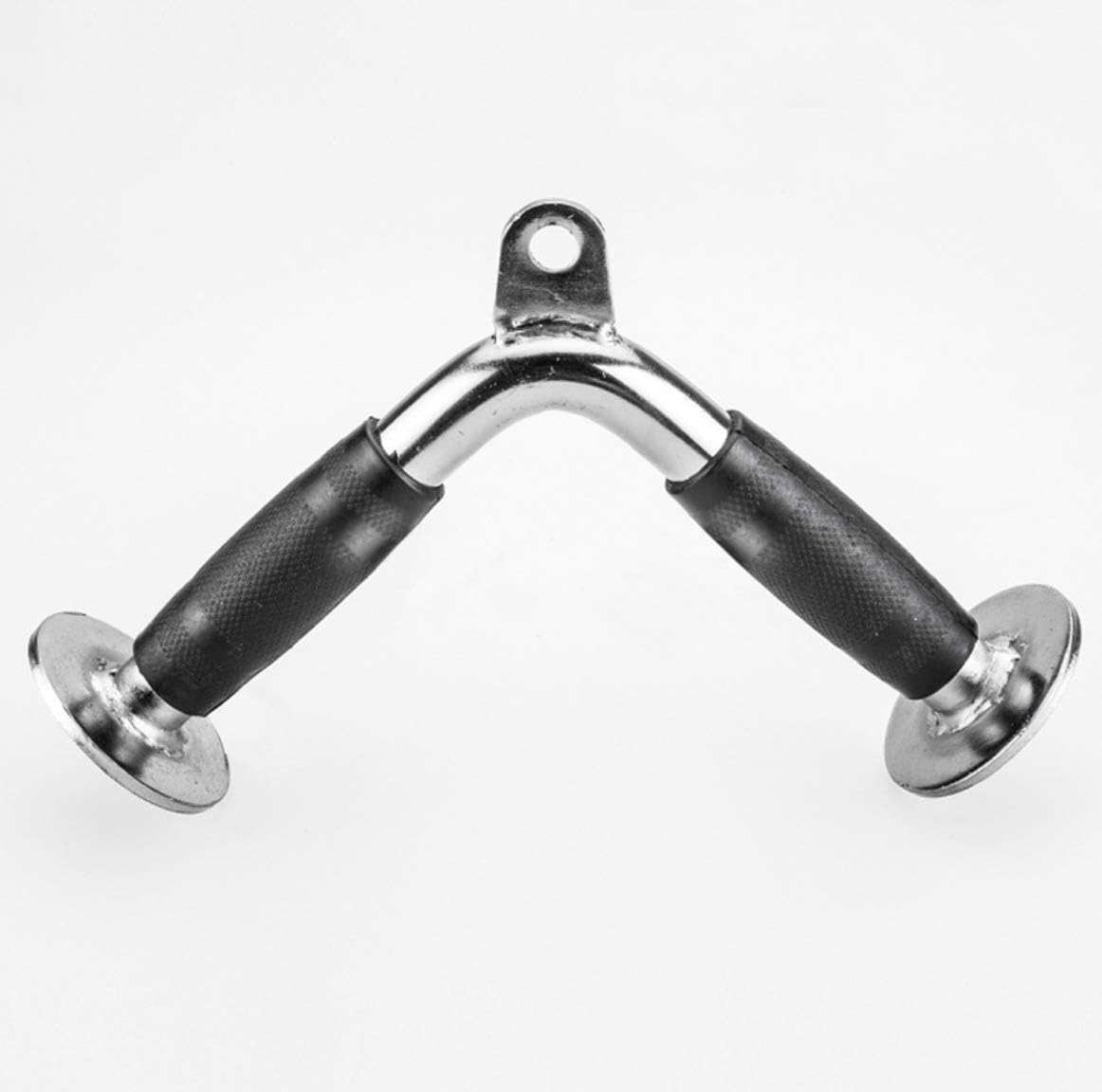 本店 28インチV字型バープレスダウンバーケーブルアタッチメントバーマルチエクササイザージムアタッチメントゴムハンドグリップ回転ハンガー付き