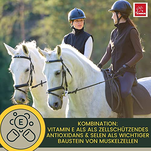 EMMA Mineralfutter Pferd 5kg + Biotin Zink Selen – Mineralien Komplex mit Magnesium & Bierhefe – Pellets & Amino Paste 30ml – Huf Fell Haut Fellwechsel – Pferdefutter für Starke Hufe & Vitalität