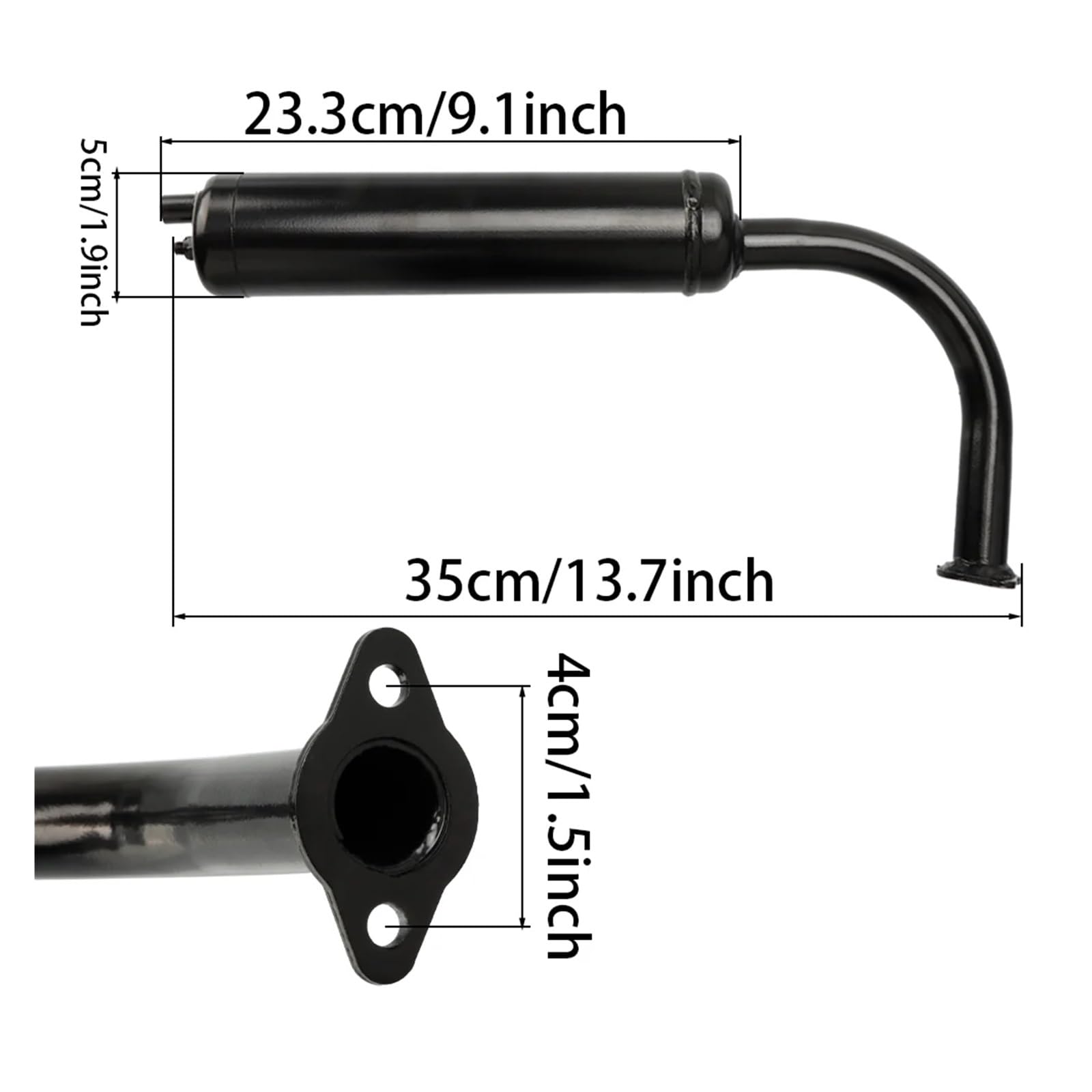 Silenziatori terminali moto Accessori per motociclette Modifica motore a 2 tempi Tubo di scarico marmitta da 40 mm con guarnizione per 49 cc 50 60 66 80 100 | Sliver