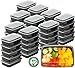 50 Pack - SimpleHouseware 1 Compartment Reusable Food Grade Meal Prep Storage Container Lunch Boxes, 28 Ounces