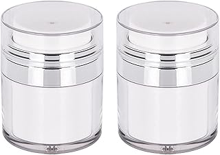 Airless Pump Jars Empty Acrylic Cream Container Empty Airless Pump Jar,2PCS Empty Refillable Cosmetic Air Pump Jars,Airless Pump Bottles Cream Jar,Refillable Air Pump Jars Empty Cream Jars,30ml