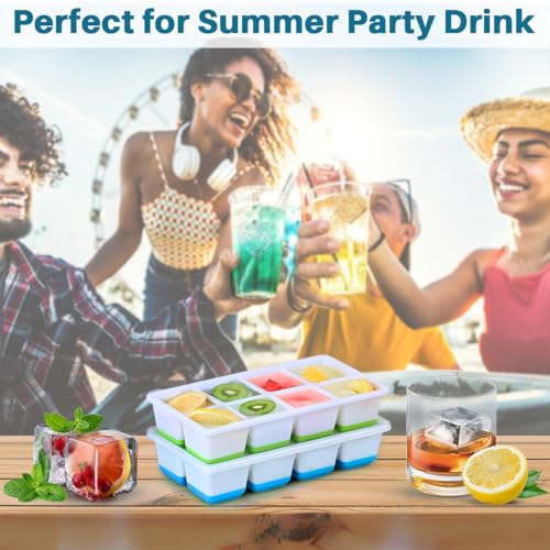 2 Pezzi Grande Ghiaccio Stampo, Furnsii XXL Stampo Cubetti Ghiaccio Silicone Con Coperchio, Senza BPA - Per Whisky, Cocktail, Cioccolato, Alimenti Per Bambini (nero) - immagine 6