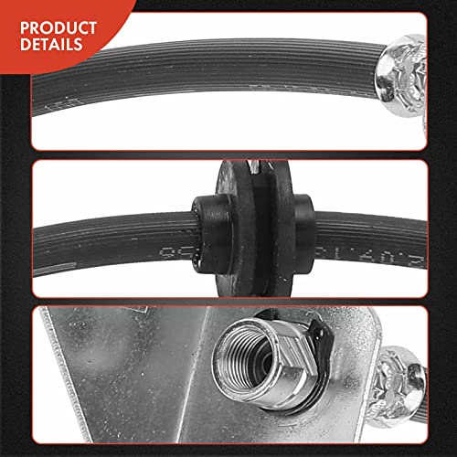 A-Premium Front And Rear Driver And Passenger Side Brake Hydraulic Hoses Compatible With Select Chevrolet Model - Caprice 2011-2017 - Replaces# 92265259, 92265258 (Pack Of 4) #TOP4