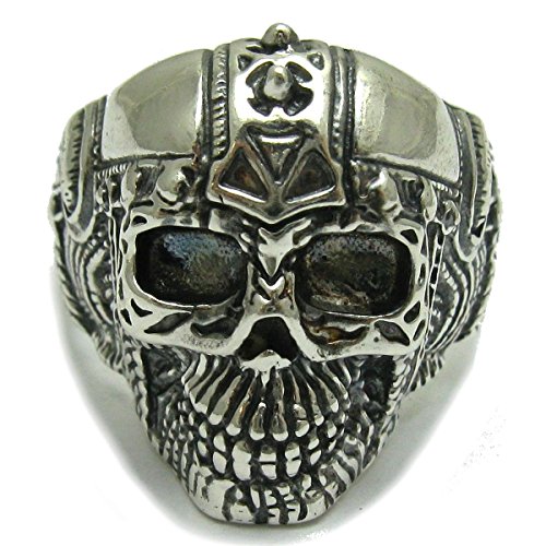 Bague tête de mort en argent massif 925 R001084 de haute joaillerie