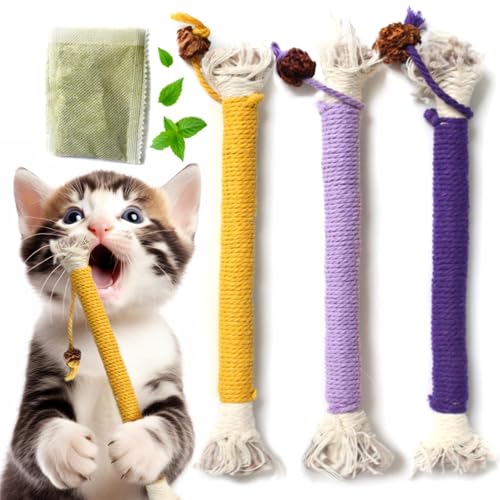 Fokauiwo Catnip Rope Chew Toys 3 Pack