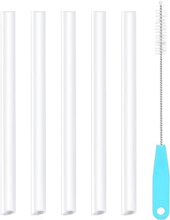 Replacement Straws Compatible with YETI Rambler Jr. 12 oz Kids Bottle-YETI Rambler Kids Straws Replacement-Accessories Set Include 5 BPA-FREE Straws and 1 Straw Cleaning Brush(12OZ)