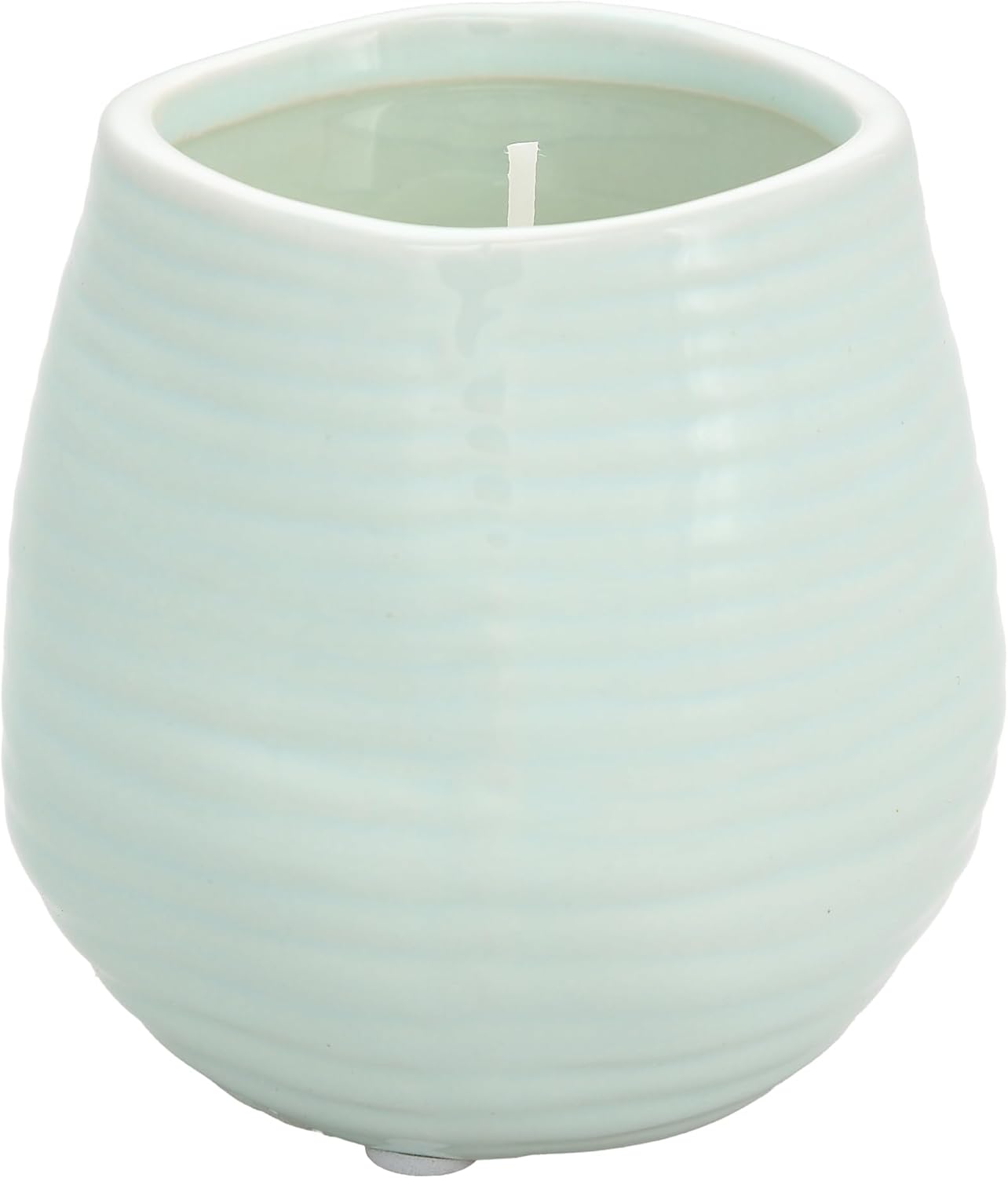 Pavilion Gift Company - 8 Oz Candle Holder - Green Ceramic Candle Jar with 100% Soy Wax Candle Serenity Scent "Smile And Make A Wish, Happy 50th" Ideal Gift for Loved Ones - Printed Text, Love Theme