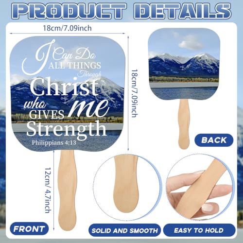 Image of Sherr 50 Pcs Christian Fans Bulk Religious Church Bible Verse Scripture Handheld Fans the Lord's Prayer Parlor Church Favors