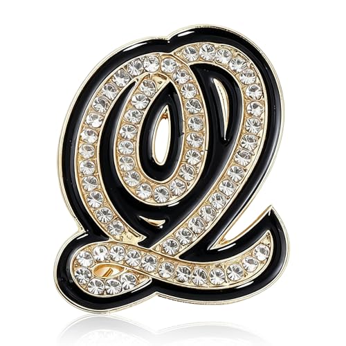 Image of Letter Brooches and Pins for Women A-Z Initial Brooch Pins for Socks Backpacks Crafts Fashion Crystal Rhinestone Initial Pins Trendy Custom Jewelry for Men Women