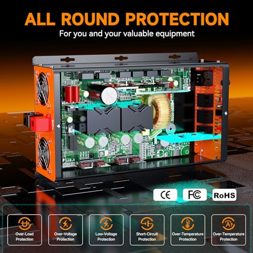 Image of 1500 Watt Sump Pump Battery Backup System, Pure Sine Wave Output, Professional Backup System in The Event of a Power Outage, Remote Controller with LCD Screen, Automatic Grid and Battery Switchover