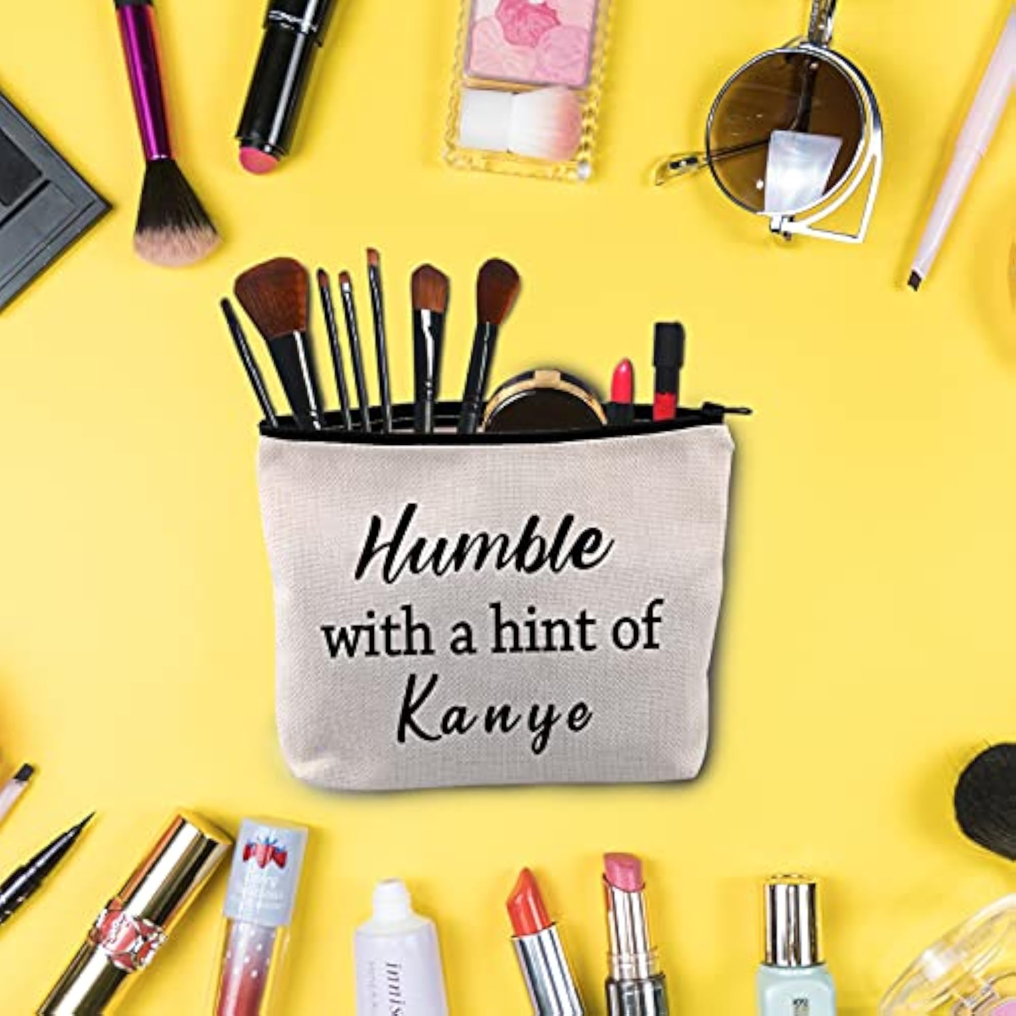Funny Kanye Inspirational Rap Quotes Makeup Bag