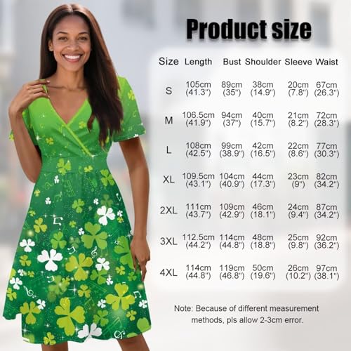 Image of Women's Summer Formal Dresses Short Sleeve Wrap V Neck Dresses Bridesmaid Wedding Guest Dress with Pockets