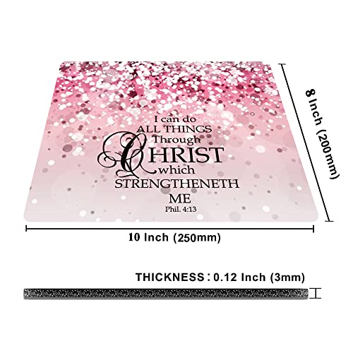 Apottwal Mouse Pad,Gaming Mouse Pad,Non-Slip Rubber Base Mousepad For Laptop Computer,Mouse Pads For Wireless Mouse, Bible Verse Pink Rose Gold Mouse Pad Desk Dad Desk Decor With Design #TOP1