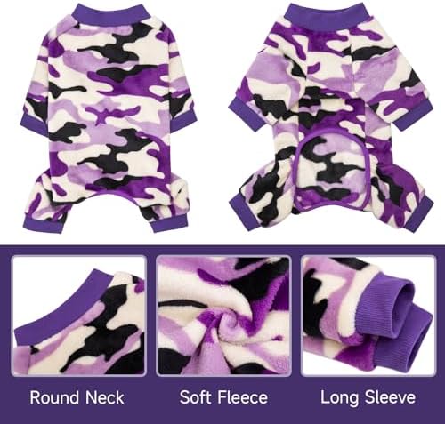 Camo Winter Dog Pajamas for Small Dogs | Warm Velvet Onesie