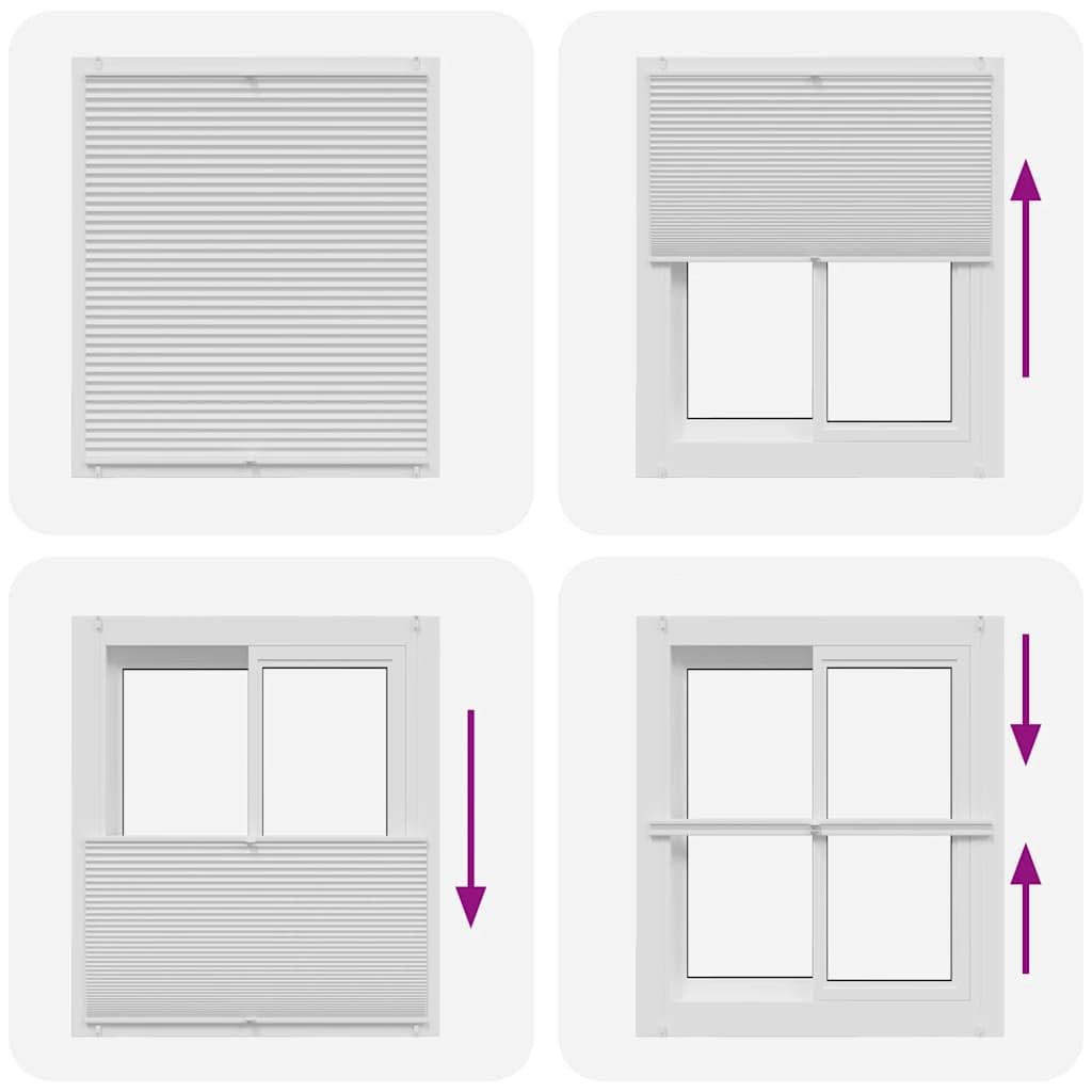 Verdunklungsplissee 100x100 cm Weiß aus Polyester mit Aluminium Klemmhaltern, Blickdicht und Sonnenschutz für Fenster, Tür, Dachfenster, ideal für Wohnzimmer, Schlafzimmer, Küche, Büro