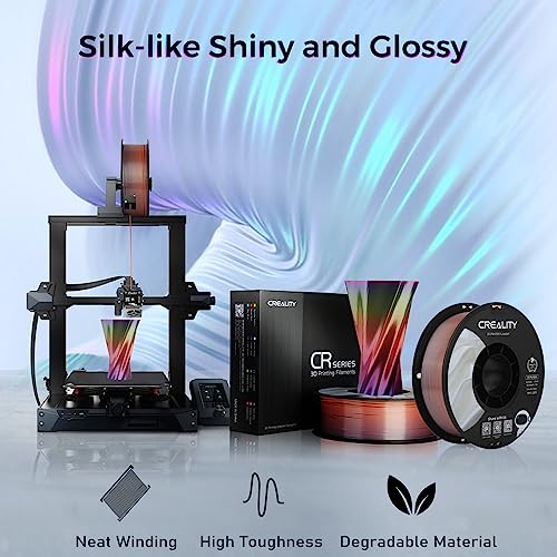 Image of Creality Silk Filament, PLA 3D Printer Filament 1.75mm Multi Color, Smooth and Shiny, Silk Shiny PLA Filament + /-0.02mm, 3D Printing Filament 1KG /2.2lb (Golden-Red)