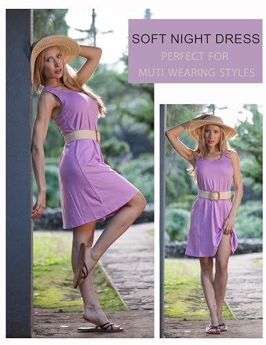 Image of Avidlove Sleepwear for Women Tank Nightgown Chemise Racerback Sleeveless Sleep Dress