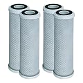 CFS – 4 Pack Radial Flow Carbon Water Filter Cartridges Compatible with CB3, GE FXUVC, FXULC, CBC-10 Models – Removes Bad Taste – Whole House Replacement Filter Cartridge – 0.5 Micron – 10" x 2.5"