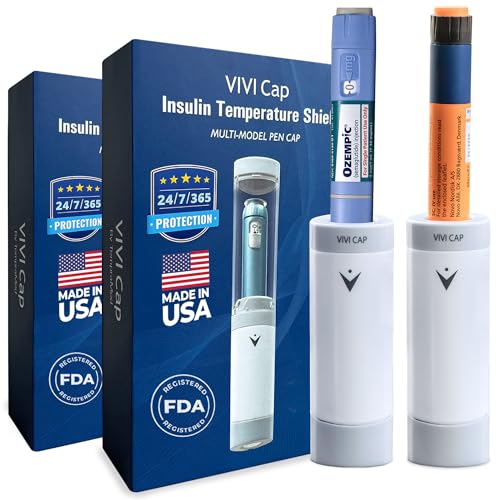 VIVI Cap Insulin Pen Temperature Protection Case 2 Pack | TSA Approved Insulin Cooler Protector Travel Case | 24/7 Heat & Cold Shield Fits All Insulin & GLP-1 Pens (Ozempic Saxenda Novo Humalog)