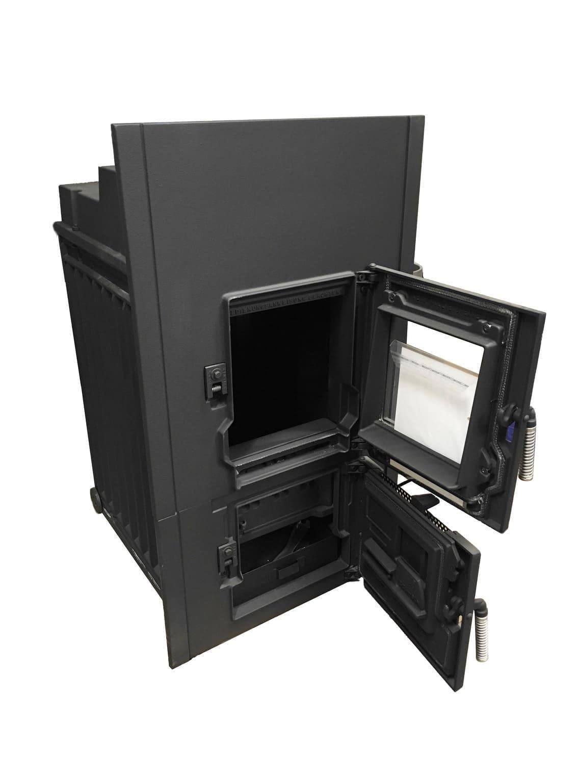 Kachelofeneinsatz LEDA Rubin K17 6 kW Frontplatte A 79x42 cm