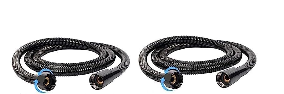 SAAVI High Density Stainless Steel Flexible Shower Hose, Health Faucet Tube, Hand Shower Pipe/Tube (Chrome Finish) (Black-1 MTR (Set of 2)) (B0CG6J8Q3C) Amazon Price History, Amazon Price Tracker