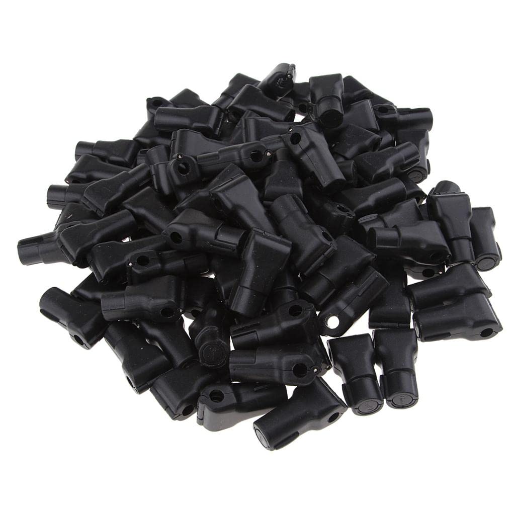 100 Pezzi Blocco di Fermo Antifurto Lucchetto per Gancio Serratura per Espositori di Chiusura Efficace Adatto per Pannelli E, Nero, 5 mm