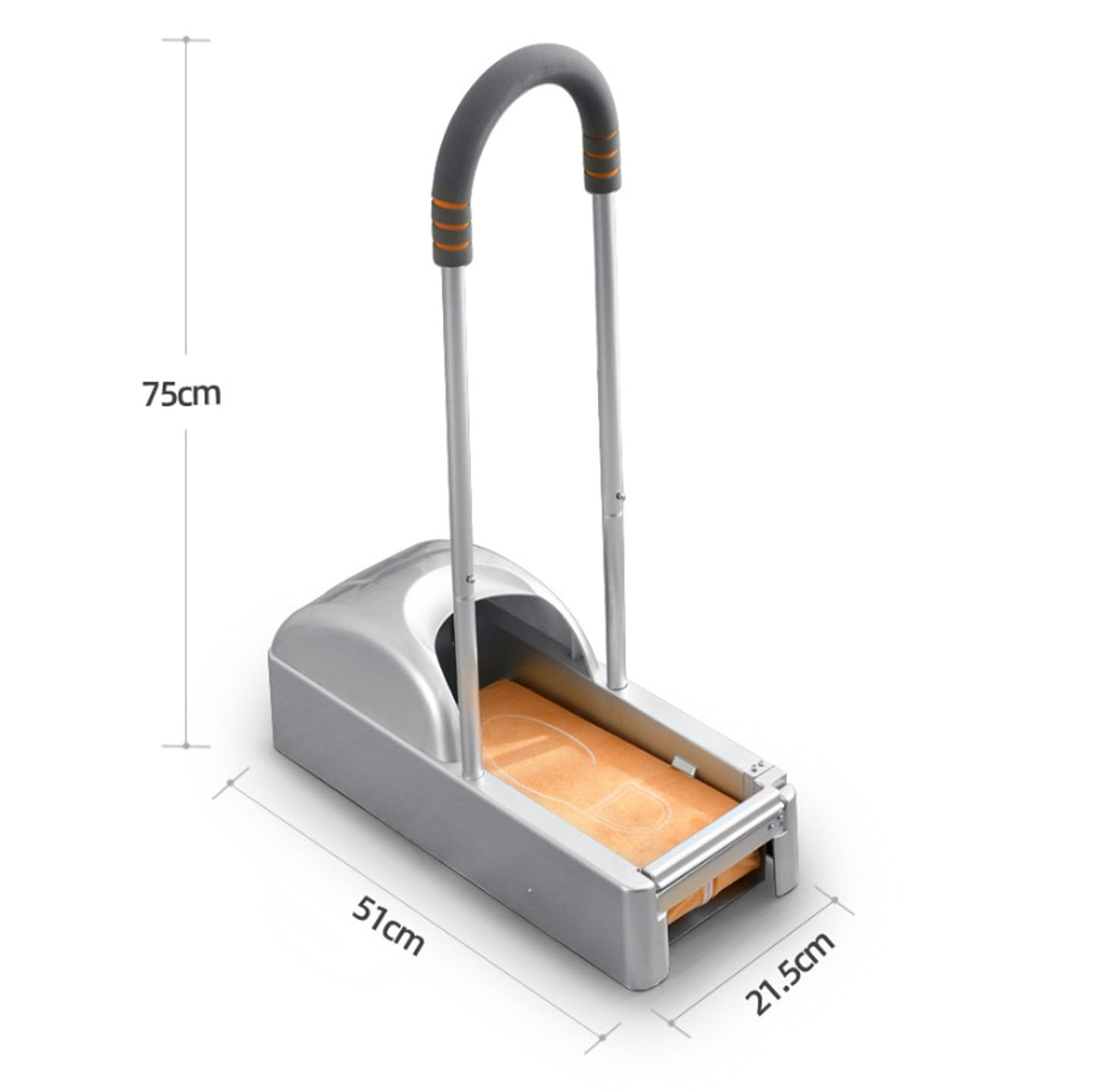 Shoe Cover Dispenser Automatic Machine, Schuhputzmaschine mit 100m Überschuhen aus Kunststoff, rutschfest und Wasserdicht, für Zuhause, Fabrik und Labor,Silver-Armrest Style