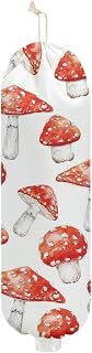 Mushroom Plastic Bag Holder for Kitchen Essentials, Wall Mount Grocery Bag Holder for Plastic Bags, Reusable Large Grocery Bags Storage Dispenser for Home Kitchen, Cute Mushroom Gifts for Women