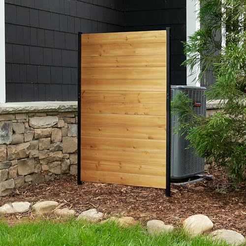 5ft H x 3.2ft W (1 Panel) No Dig Enclo Fairmont Cedar Wood Privacy Screen, Great to Hide Trash Cans, Decorative Patio Privacy Screen, Outdoor Privacy Fence Panel, Air Conditioner Fence, EC18043