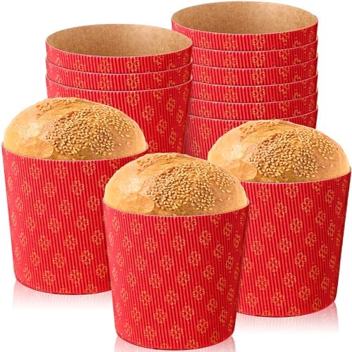 Amazon.com: Nuanchu 12 Pieces Panettone Paper Mold Easter Bread Paper ...