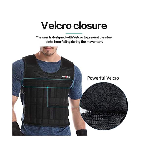 Adjustable Weighted Vest 44LB Workout Weight Vest Training Fitness Weighted Jacket for Man Woman (Included 96 Steel Plates Weights)