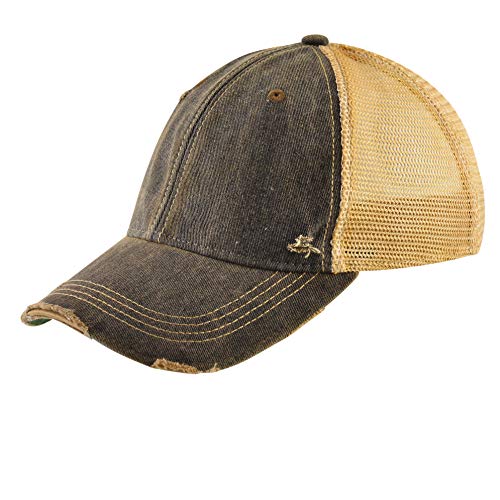 Gritty Bull Vintage Distressed Baseball Cap Unstructured Fit Adjustable Snapback Hat for Men & Women Black