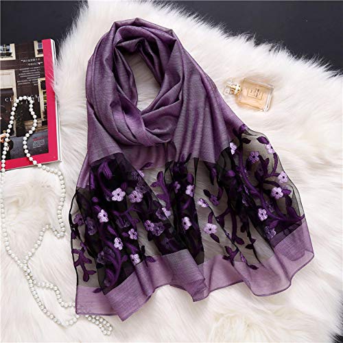 Schal Halstuch Brand Summer Women Schals Soft Long Print Seidenschals Lady Schal Und Wrap Designer Beach Stoles Darkpurple